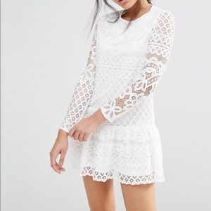 BNWT Missguided Frill Hem Lace Dress Sz 6